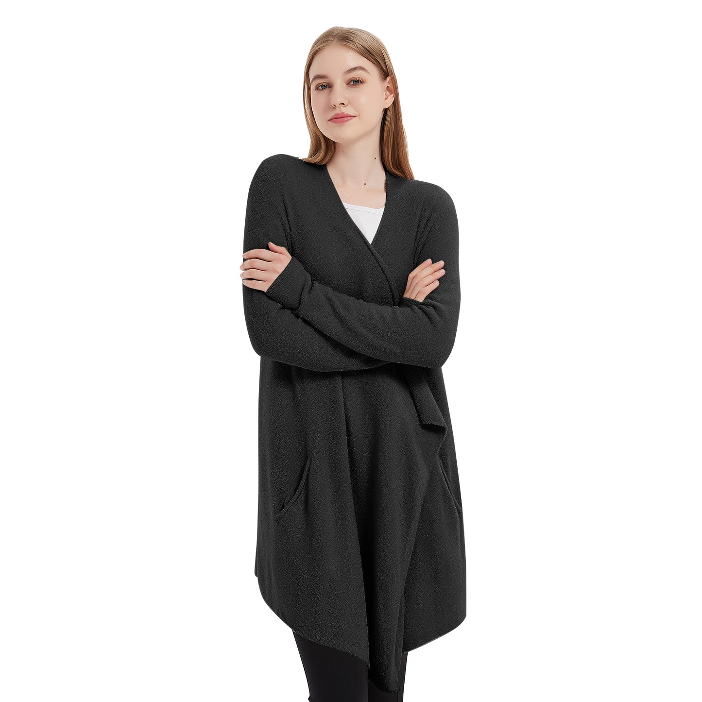 Ultra Soft Drape Black Cardigan