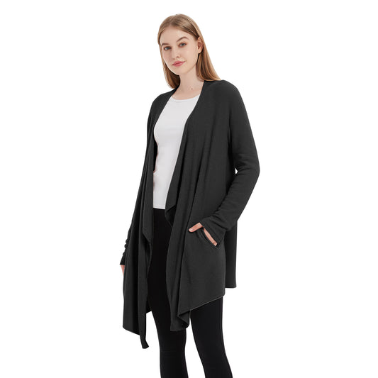 Ultra Soft Drape Black Cardigan